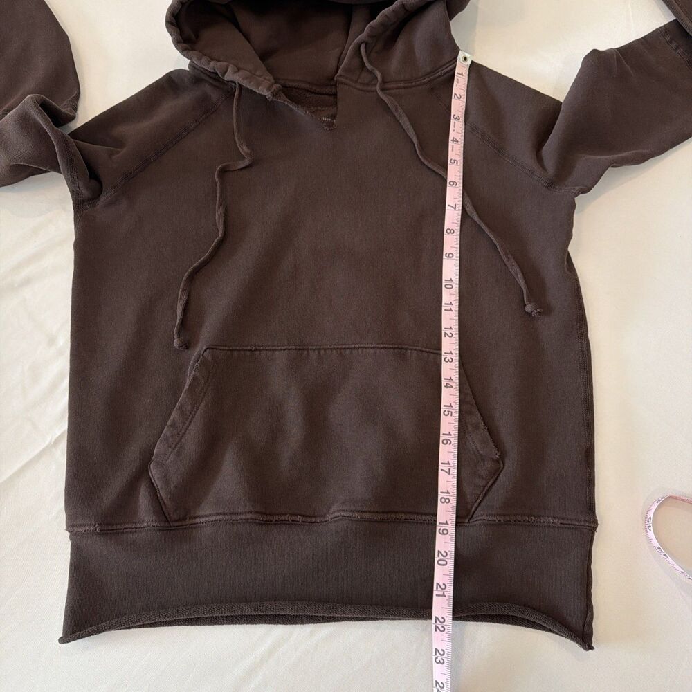 Nili Lotan Womens XS Janie Hoodie Brown Distressed Pullover Luxe Athleisure USA - Picture 6 of 14